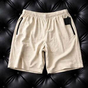 Ultra Performance Mens XL Tan Athletic Shorts Zipper Pockets Cotton Blend NWT